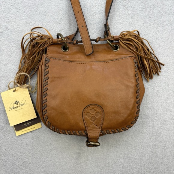 Patricia Nash Handbags - Patricia Nash Handbag Fringe Crossbody Italian Leather Suede Tassels Brown Flap